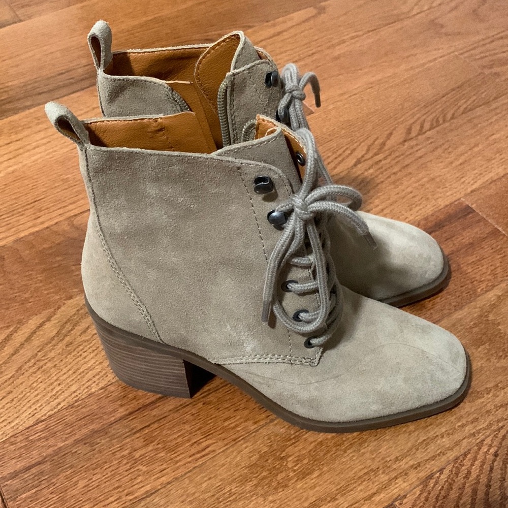 Tan Lace-Up Bootie